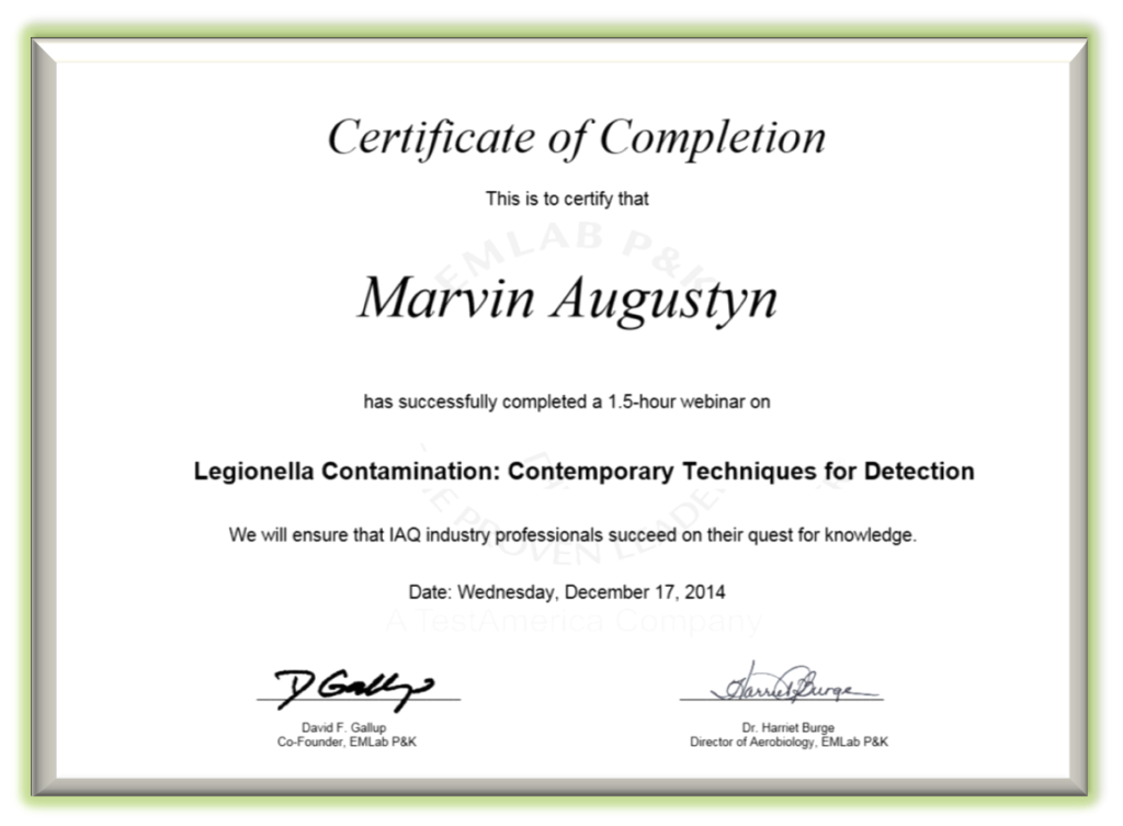 Certificate of Completion Training Certificate Example