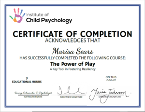 Institute of Child Psychology Workshop Certificate powered by SimpleCert<sup>®</sup>